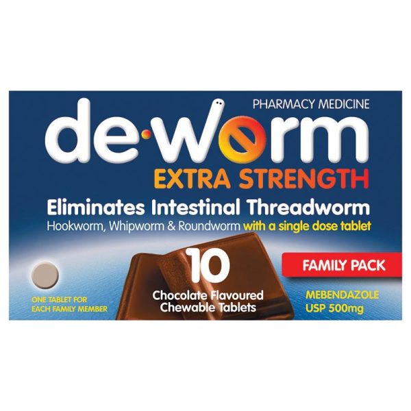 De-Worm Extra Strength 10 Chocolate Chewable Tablets